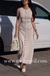 Margovil Sleeveless Button Down Slit Ribbed Knit Maxi Dress