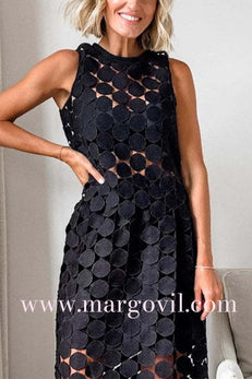 Margovil Crewneck Sleeveless Hollow Out Top