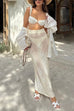 Margovil Elastic Waist Hollow Out Cover Up Maxi Skirt