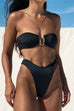 Margovil Strapless Bandeau Top High Cut Bikini Set