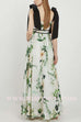 Bow Shoulder Strappy Floral Print Swing Maxi Dress