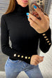 Margovil Turtleneck Gold Buttons Ribbed Knit Top