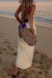 Margovil Elegant Strapless Floral Print Maxi Dress