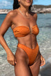 Margovil Strapless Bandeau Top High Cut Bikini Set