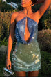 Margovil Halter Cut Out Open Back Sequin Mini Dress