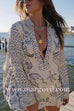 Margovil Collared V Neck Shirt and Side Slit Shorts Vitamin Sea Print Set