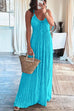 Margovil Halter Backless Tie Knot Printed Maxi Vacation Dress