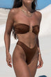 Margovil Strapless Bandeau Top High Cut Bikini Set