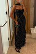 Margovil Ruffle Hem Polka Dot Maxi Cami Dress