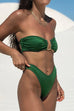 Margovil Strapless Bandeau Top High Cut Bikini Set