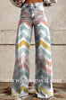 Margovil High Rise Color Block Printed Wide Leg Pants