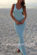 Margovil U Neck Sleeveless Sequin Bodycon Maxi Dress