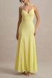 Margovil V Neck Adjustable Strap Bodycon Flare Maxi Dress