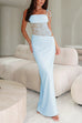Margovil Tie Shoulder Cut Out Lace Splice Maxi Cami Dress