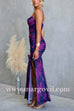 Spaghetti Strap Ruched Slit Floral Print Maxi Dress