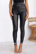 High Waist Faux Leather Stretchy Slim Fit Pants