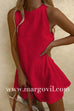Margovil Crewneck Sleeveless Cotton Linen Dress