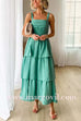 Sleeveless Ruched Tiered Maxi Dress