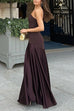 Margovil Strapless Satin Patchwork Flare Maxi Dress