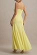 Margovil V Neck Adjustable Strap Bodycon Flare Maxi Dress