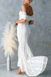 Off Shoulder Hollow Out Lace Bodycon Maxi Dress