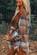 Margovil Button Up Corduroy Splice Plaid Shacket