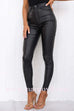 High Waist Faux Leather Stretchy Slim Fit Pants