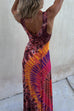 Scoop Neck Sleeveless Tie Dye Maxi Dress