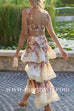 Floral Print Crop Cami Top and Ruffle Layered Maxi Skirt Set
