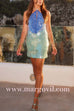 Margovil Halter Sleeveless Cut Out Sequin Mini Party Dress
