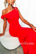Bow Shoulder Waisted Slit Maxi Dress