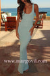 Margovil U Neck Sleeveless Sequin Bodycon Maxi Dress