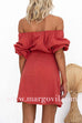 Off Shoulder Tie Waist A-line Mini Dress