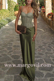 Elegant Satin Mermaid Maxi Skirt