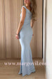 Off Shoulder Bodycon Fishtail Maxi Party Dress