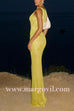 Margovil Round Neck Sleeveless Bodycon Glitter Maxi Party Dress