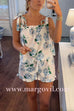 Floral Print Bow Shoulder Cami Top and Ruffle Shorts Pajama Set