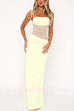 Margovil Tie Shoulder Cut Out Lace Splice Maxi Cami Dress