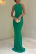 Margovil Sleeveless Open Back Glitter Bodycon Maxi Dress