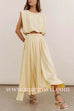 Elastic Waist A-line Flowy Maxi Skirt