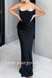 Margovil Strapless Ruched Satin Splice Bodycon Maxi Dress(in 5 Colors!)