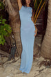 Margovil Sleeveless Open Back Glitter Bodycon Maxi Dress