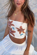 Margovil Strapless Tube Floral Print Crop Top