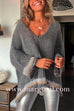 Margovil V Neck Long Sleeve Hollow Out Cozy Sweater