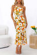 Margovil One Shoulder High Waist Mermaid Floral Cami Dress