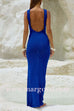Margovil Sleeveless Open Back Glitter Bodycon Maxi Dress