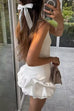 Margovil Backless Ruffle Hem Bodycon Mini Cami Dress