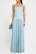 Margovil Strapless Tube Patchwork Pleated Maxi Dress