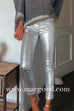 Margovil Slim Fit Faux Leather Leggings Pants with Pockets