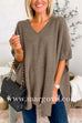 Chicest V Neck Loose Fit Solid Poncho Sweater